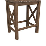 Hillsdale Furniture Willow Bend Stationary Backless Counter Height Stools, Set of 2, Antique Brown Walnut Hillsdale