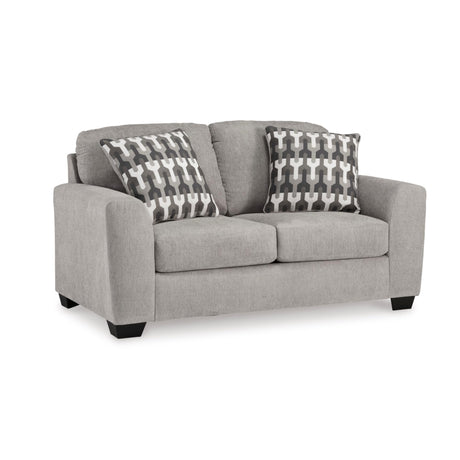 Signature Design by Ashley Avenal Park Casual Loveseat with 2 Toss Pillows, Light Gray Signature Design by Ashley