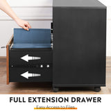 DEVAISE File Cabinet with Lock, 1 Drawer Rolling File Cabinet, Wood Lateral Filing Cabinet for Home Office, Printer Stand with Storage, Rustic Brown DEVAISE