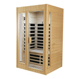 LTCCDSS Sauna, Far Infrared Saunas for Home, Wood Sauna 2 Person 1500W/120V Low Emf Indoor Sauna Room with Tempered Glass Door/Bluetooth Speakers/2 LED Lights - 43.2 * 38.3 * 73 inch LTCCDSS