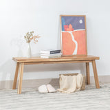 ARROWSTONE Bench 100% Solid Acacia Wood, Backless, Wax Galvanized Finish, Easy Assembly, End Table Wooden Bench Furniture for Plant, Dining Room, Entryway, Indoor (47 inches) ARROWSTONE