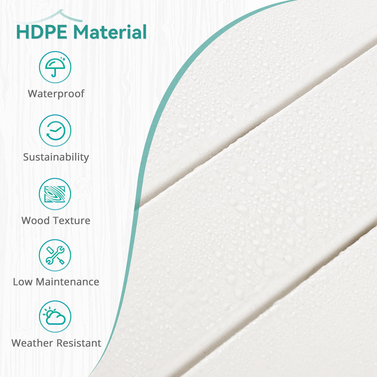 Homenjoy 37.5" H Outdoor Bar Table，HDPE Bar Height Table with Weather Resistant Top, Square Outdoor Patio Table, White Homenjoy