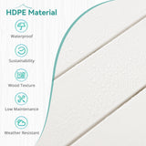 Homenjoy 37.5" H Outdoor Bar Table，HDPE Bar Height Table with Weather Resistant Top, Square Outdoor Patio Table, White Homenjoy