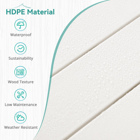 Homenjoy 37.5" H Outdoor Bar Table，HDPE Bar Height Table with Weather Resistant Top, Square Outdoor Patio Table, White Homenjoy