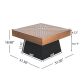 Christopher Knight Home Sami Mid Century Modern Coffee Table for Living Room Furniture/Apartment, Square Side Table with Wood Grain Top, Wooden End Table with Sturdy Pedestal Base, Black + Brown Christopher Knight Home