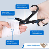 BOVKE Stethoscope Case Kit, 15 Pcs Tool Set Perfect Nurse Gift Include Stethoscope Case, Medical Scissor, Bandage Wraps, 2 Penlights with Batteries, Bandage Holder for Nurses, Black+Black BOVKE