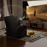 GTRACING Gaming Recliner Chair with Bluetooth Speakers Racing Style Single Gaming Sofa Modern Living Room Recliners Ergonomic Comfortable Massage Home Theater Seating, Black GTRACING