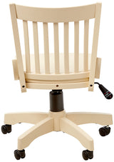 OSP Home Furnishings Deluxe Armless Wood Banker's Desk Chair with Adjustable Height, Locking Tilt, and Heavy Duty Base, Antique White Office Star Products