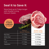MuellerLiving Vacuum Sealer Machine, Compact Vacuum Sealer Kit with Bags/Roll, LED Light Indicators, Preserve, Marinate, Sous Vide, Black Mueller