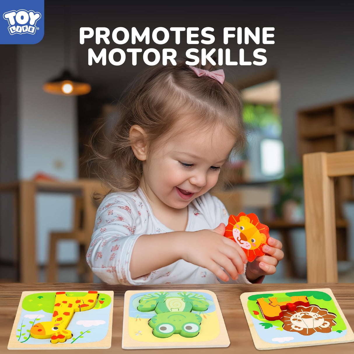 1-3, Animals Toddler Puzzles, Puzzles for Toddlers 2-4, Wood Puzzles Educational Montessori Toys Gifts for 1 2 3 Year Old, Baby Puzzles 12-18, Kids Learning Toy TOY Life