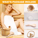 KAKUNM Sauna Bucket and Ladle 5 Liter (1.3 Gallon), Sauna Bucket, Finnish Pine Wooden Spa Accessories with Handmade Sauna Water Bucket, Plastic Liner and Rope Handle KAKUNM