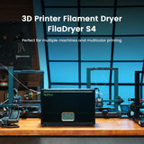 SUNLU Official 3D Printer Filament Dryer S4, 4 Spools Capacity, 3 Circulation Fans, 350W PTC Heater, 70℃ Max Temperature, Power Saving Storage Mode, Nylon TPU PLA PETG ABS Filament Dryer Box, Black SUNLU