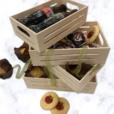 Wooden Tray - Set of 4 Wooden Tray with Handles Small Wood Crates Wooden Trays for Crafts Wood Crates for Display Small Wooden Pallets Apple Crates Wood Trays for Crafts Unfinished Wood Crate Nesting AoneFun