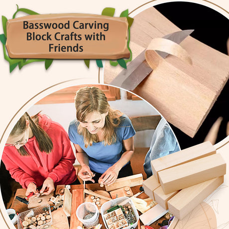 Basswood Carving Blocks for Crafts,Cymuber 24 PCS Whittling Wooden Blockss Kit with 3 Sizes,Wood Carving Blocks Wood Whittling Kit Wood Carving Set Wood Carving Wood Crafts for Kids and Adults Cymuber