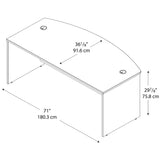 Bush Business Furniture Series C 72W Bow Front Office Desk in Hansen Cherry, Large Computer Table for Home and Professional Workplace Bush Business Furniture