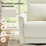 CANMOV Rocker Recliner Chair,360°Swivel Nursery Glider Recliner,Manual Recliner Sofa with Padded Armrest and Backrest,Leather Recliner for Small Spaces,Living Room,Bedroom,White CANMOV