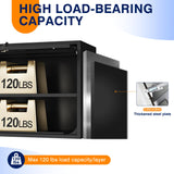 Yizosh Metal Garage Wall Cabinet with Doors and Shelves, Wall Mounted Metal Storage Cabinet, Floating Garage Tool Cabinet for Garage, Basement, Kitchen, Warehouse (Black, 21.6" H) Yizosh