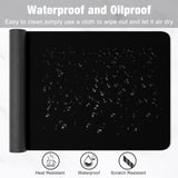Hsurbtra Desk Pad, 48" x 17" PU Leather Desk Mat, XXXL Extended Mouse Pad, Waterproof Desktop Blotter Protector, Non-Slip Ultra Thin Large Laptop Keyboard Writing Mat for Office Home, Black Hsurbtra
