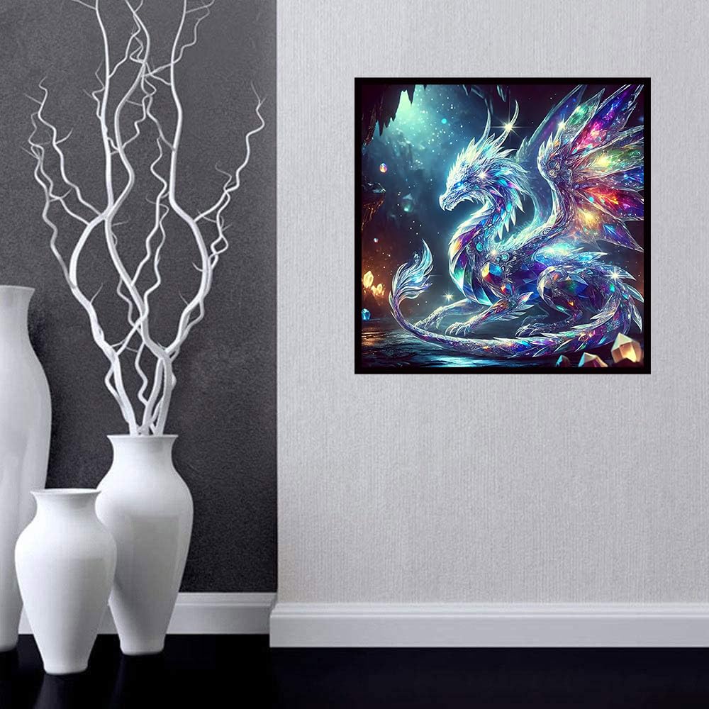 Lophomie Diamond Art Kits for Adults, 5D DIY Dragon Diamond Painting Kits for Adults Beginners, Diamond Dots Kits Gem Arts Crafts for Home Wall Decor 14x14 Inch Lophomie
