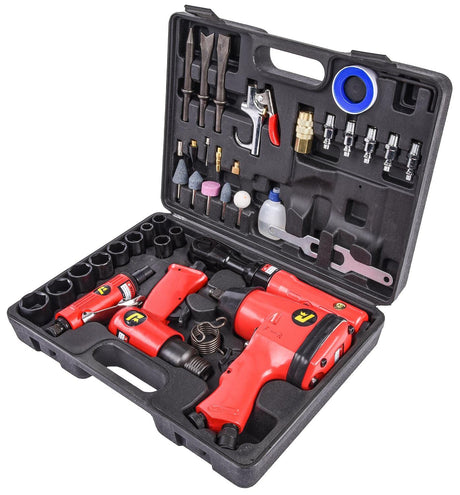 JEGS 81151 Air Tool Kit Includes Impact Wrench Ratchet Wrench Hammer Die Grinder JEGS