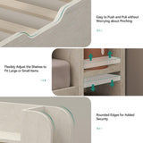 YITAHOME Beds with Trundle, Full Size Bed Frame with Bookcase Daybed Storage Headboard and Charging Station, RGB LED Lights Bed with Wooden Support for Bedroom, No Box Spring Needed, Noise Free, White YITAHOME