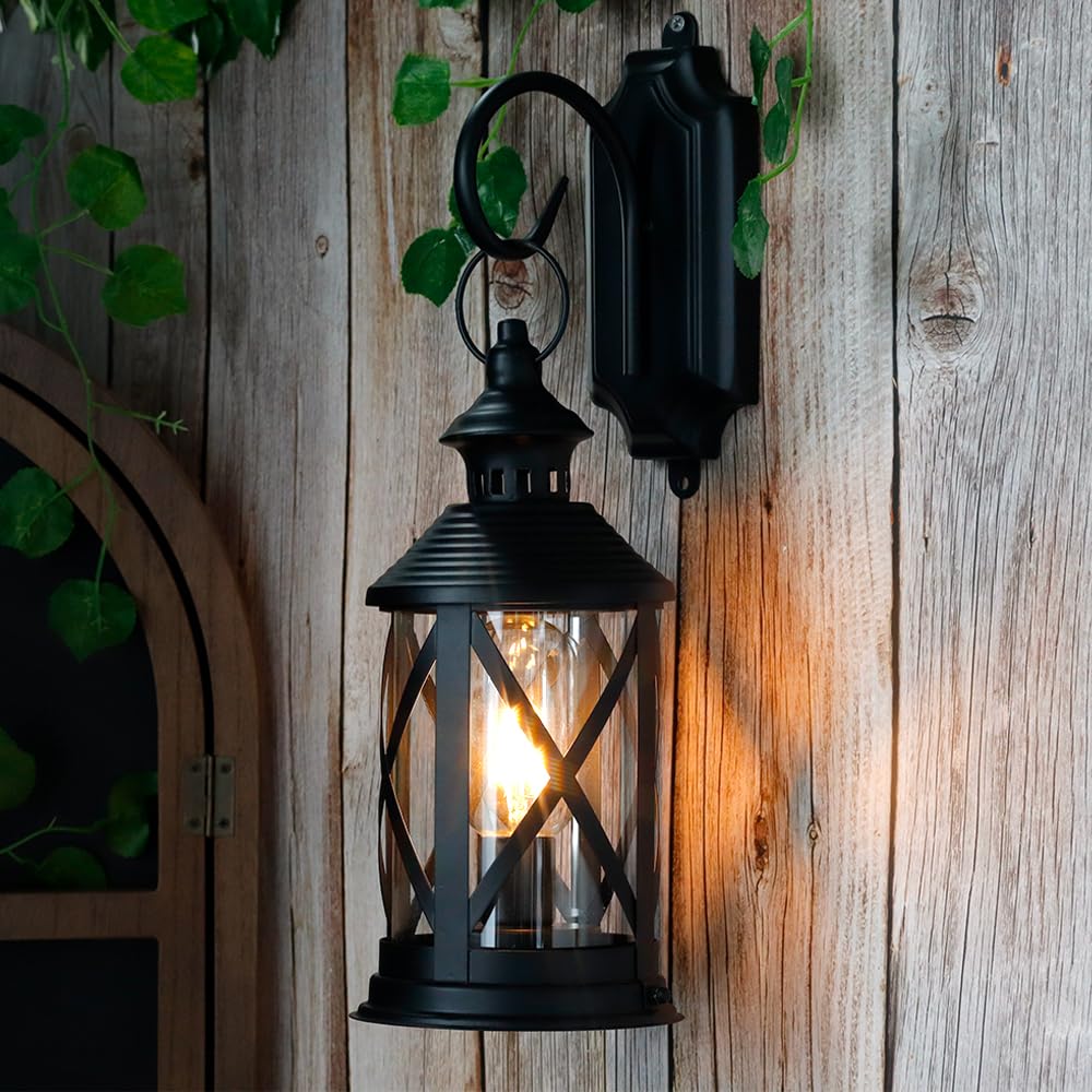 TRIROCKS Battery Powered Metal Lamp 10'' Tall Decorative Cordless Table Lamps LED Edison Lights Hanging Lamps with Metal Hook for Home Decor Patio Garden Wedding Parties Indoor Outdoor(Black) TRIROCKS
