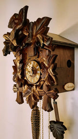 Sternreiter BIRD AND LEAF Model 1200 Brown Forest Mechanical Cuckoo Clock, Linden Wood with Half and Full Hour Strike Sternreiter