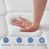 Selene Bedding Full Size Mattress, 10 Inch Mattress Full with Pocket Spring and Memory Foam for Pressure Relief, Motion Isolation, Edge Support, Medium Firm Mattress in a Box, CertiPUR-US, Grey Selene Bedding