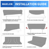 MAXIJIN Jacquard Futon Cover Stretch Armless Futon Sofa Cover Soft Futon Slipcover with Elastic Bottom Thick Sofa Bed Furniture Protector Covers for Washable Futon (Futon, Light Gray) MAXIJIN