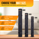 Puzzle Mat Jigsaw Puzzle Mat and 3 Puzzle Trays, Puzzle Mat Roll Up 51”x31”, Portable Large Puzzle Mat Organizer Up to 2000 Pcs, No Creases to Your Finished and Unfinished Puzzles, Rubber Puzzle Mats YUPYY