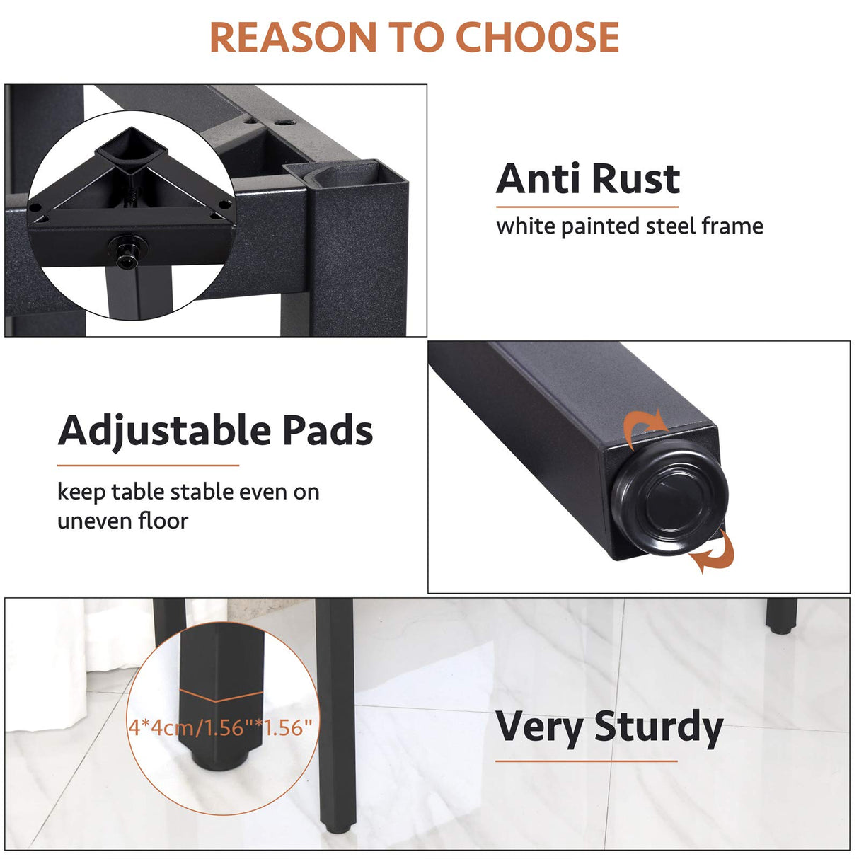 POPRUN Writing Computer Office Desk 59 Inch（60"x 30"） Home Office Wooden Writing Study Desk Table, Large Solid Wood Desk, Modern Simple Sturdy Laptop Study Table, Walnut - Solid Tabletop Made of MDF POPRUN