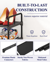 Kitsure Shoe Rack for Closet, Sturdy and Long-Lasting Shoe Shelf, Shoe Rack for Entryway, Personalized DIY Shoe Organizer, Shoe Rack Organizer for Space-Saving, 27.6" x 11.8" x 22.6", Black Kitsure