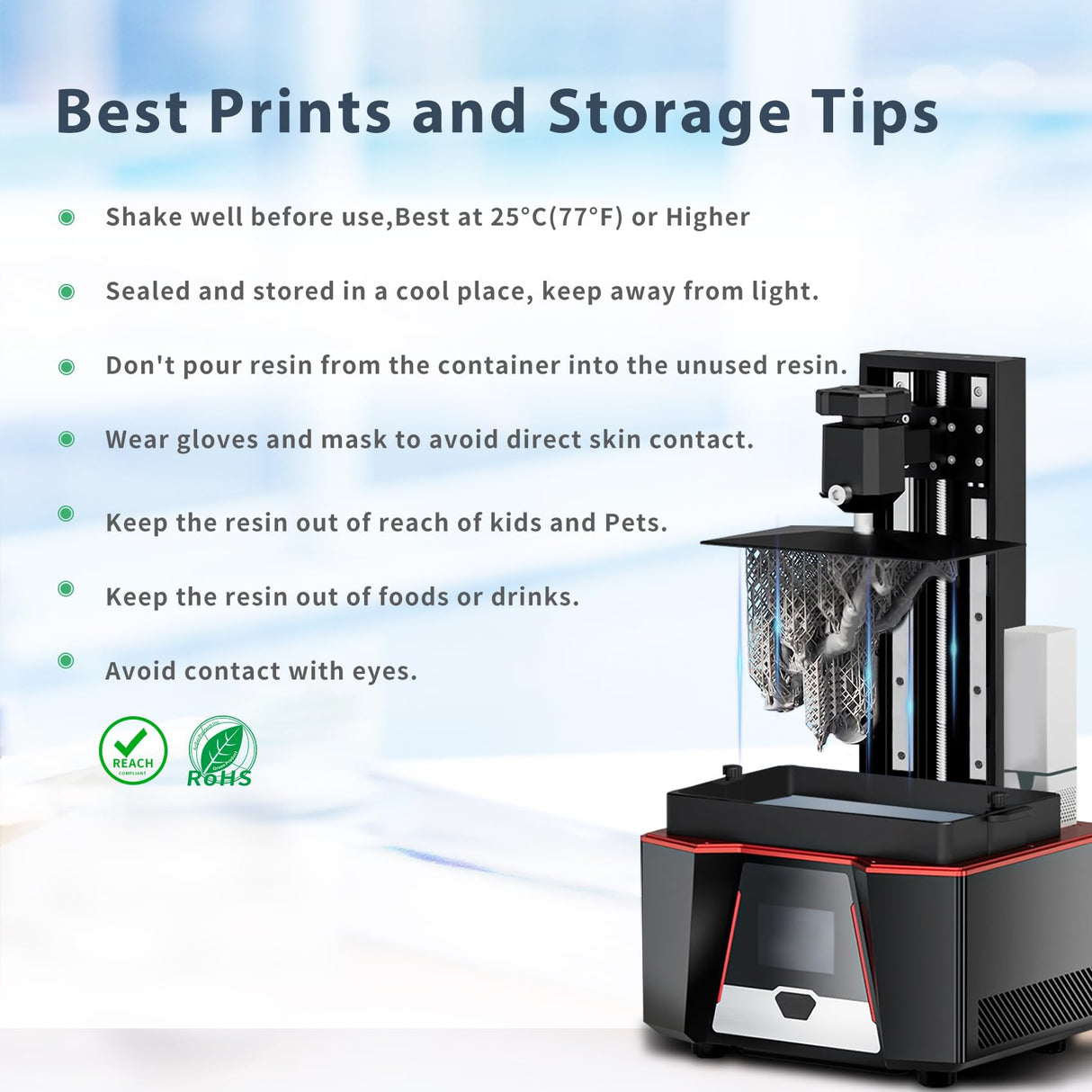 FUNCRECOL Tough Resin,Durable 3D Printer Resin with High Precision and High Toughness 365-405nm UV-Curing Resin Flexible Photopolymer Resin for LCD/DLP 3D Printing,1000G FUNCRECOL