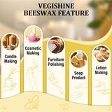 Beeswax pellets 2LB/5LB/10LB/20LB, VEGISHINE Pure and Natural White Beeswax for Candle Making, DIY Skin Care, Lip Balm, Polishing, Lotion, Soap, Candle Making Supplies VEGISHINE