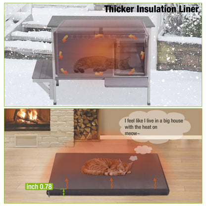 GUTINNEEN Outdoor Cat House Insulated for Winter Weatherproof Feral Cat Shelter - WoodArtSupply