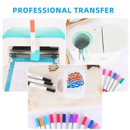 REALIKE Dual Tip Infusible Pens for Cricut Joy, 36 pcs Sublimation Markers Pens Set Compatible with Cricut Joy Machine (0.4 Tip & 1.0 Tip)