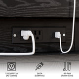 LIKIMIO Nightstand with Charging Station, Night Stand with Storage and LED Lights, Bedside Table with 3 Drawers, USB and Lock, Modern End Table for Bedroom LIKIMIO