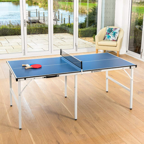 Vermont Midi Ping Pong Table – Professional Indoor | Outdoor Mini Table Tennis | Bats and Balls Included Vermont