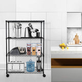Simple Deluxe Heavy Duty 4-Tier Storage Shelving Unit, 35.83" W x 13.98" D x 55.91" H, 1000 Lbs Loading Capacity, Black Simple Deluxe