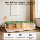 Zearna 2025 Upgraded Queen Air Mattress with Built in Pump，16'' Comfort Blow up Mattress, Quiet Surface Portable Inflatable Mattress, Air Bed with Storage Bag for Guests, Home, Camping, 660 lbs Max Zearna