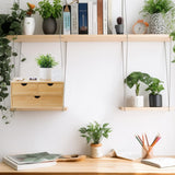 Bamboo Desk Organizer With Drawers Countertop Drawers 3 Drawers Counter Storage Box Corner Desk Organizer for Home Office No Assembly Required Charmewooden