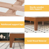 Natulliy King Bed Frames,Wood Platforms Bed with Wooden Slats Support,No Box Spring Needed,Easy Assembly,King,Pine Natulliy