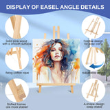 ESRICH 2 Pack 11.8" Wood Easels,Small Tabletop Display Stand,Easel Stand for Painting,Painting Party,Kids Student Tabletop Easels for Painting, Portable Canvas ESRICH