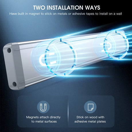 Under Cabinet Lights, 63 LED Rechargeable Battery Operated Motion Sensor Light Indoor, 2 Pack Magnetic Dimmable Closet Lights, Wireless Under Counter Lights for Kitchen, Stairs MCGOR