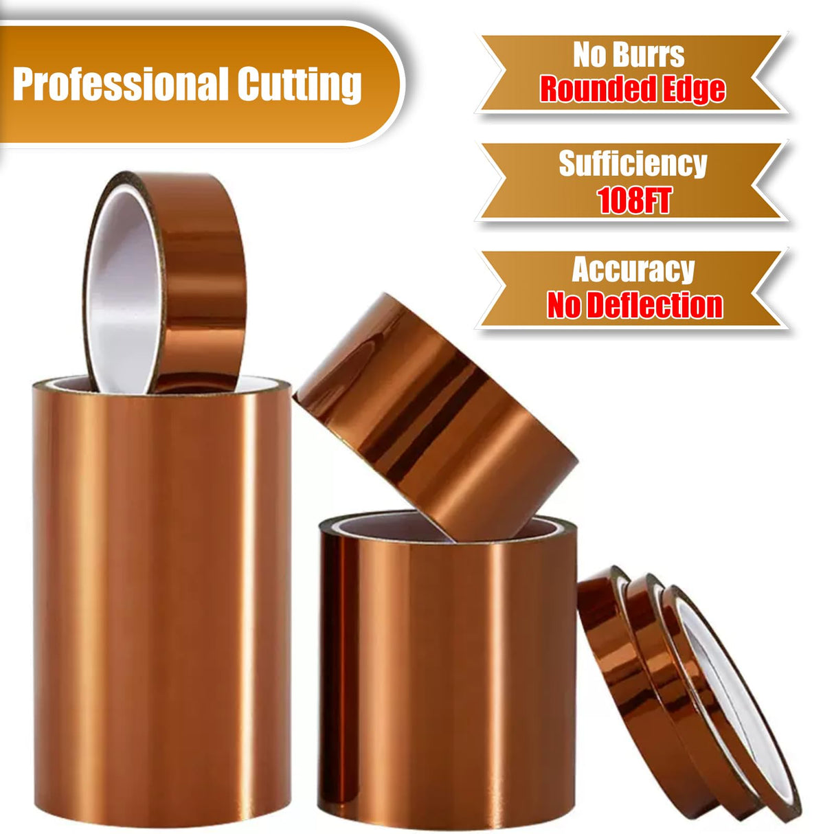 SMOTOT Heat Tape Adhesive Heat Resistant Transfer High Temperature Tape Heat Vinyl Thermal Sublimation Press Tape No Residue for Electronics Soldering Circuit Board (10mm 108ft 3Rolls) SMOTOT