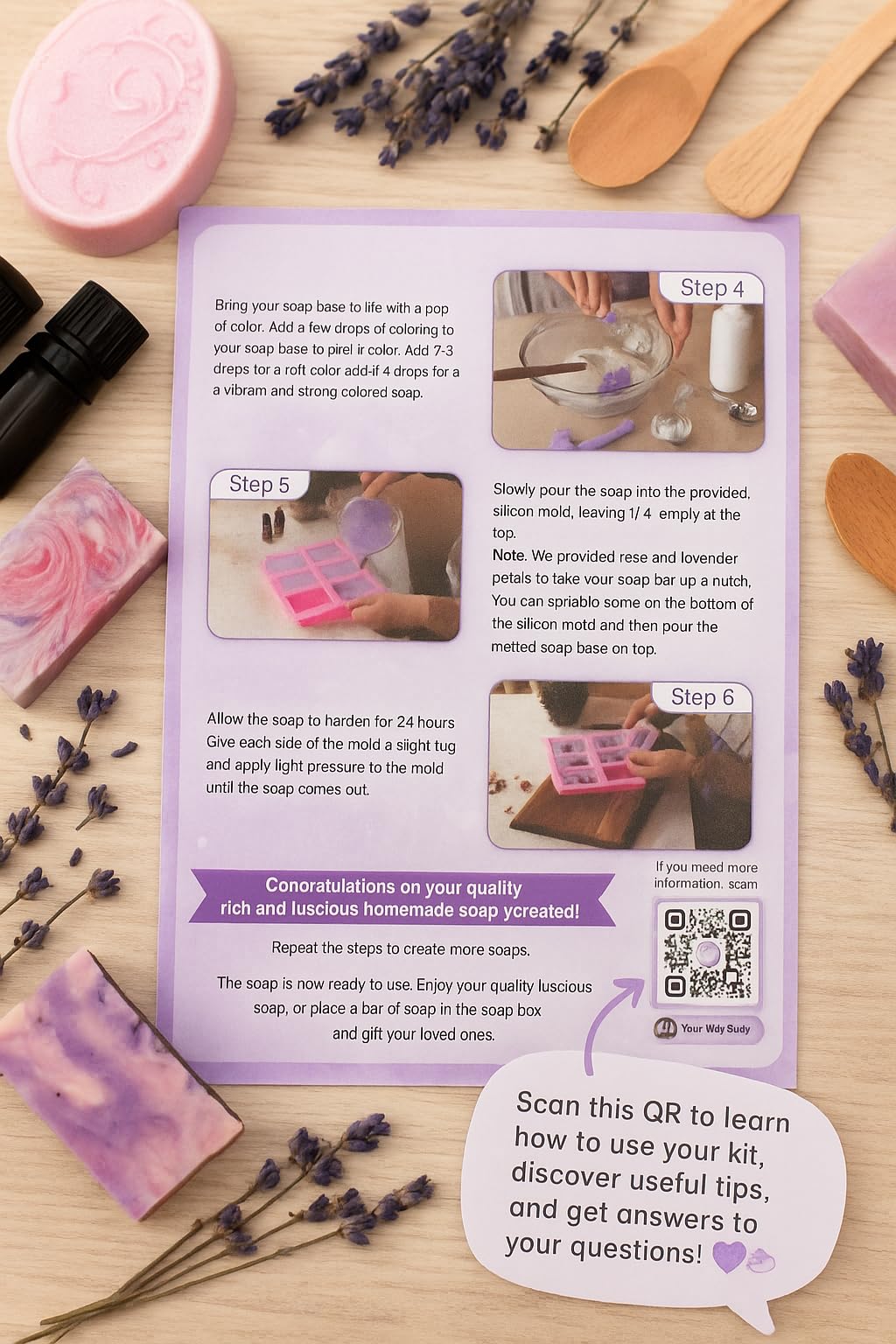 Soap Making Kit – 53 PCS DIY Melt & Pour Supplies with 2 lbs Soap Bases (1 lb Goat's Milk + 1 lb Glycerin), Molds, Essential Oils, Liquid Colorants, Mica Powders, Flowers – Gift Idea for Christmas Generic