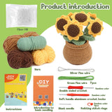 kgxulr Crochet Kit for Beginners, Sunflower Crochet Kit Beginner Crochet Starter Kit for Complete Beginners Adults, Crocheting Knitting Kit with Step-by-Step Video Tutorials (Sunflower) kgxulr