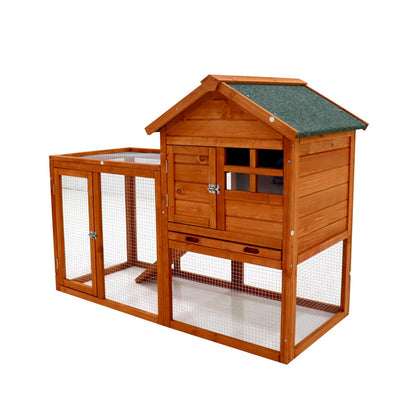 Fuhomtre Pets Coop Super Strength Natural Solid Wood Rabbit Hutch Pet House Chicken Nesting Box (47.8”L X 24.4”W X 36.3”H) Natural One Size - WoodArtSupply