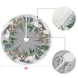 AVOIN colorlife Snowman Reindeer Snowflake Christmas Tree Skirt 36 Inch, Winter Holiday Tree Mat Decoration AVOIN colorlife