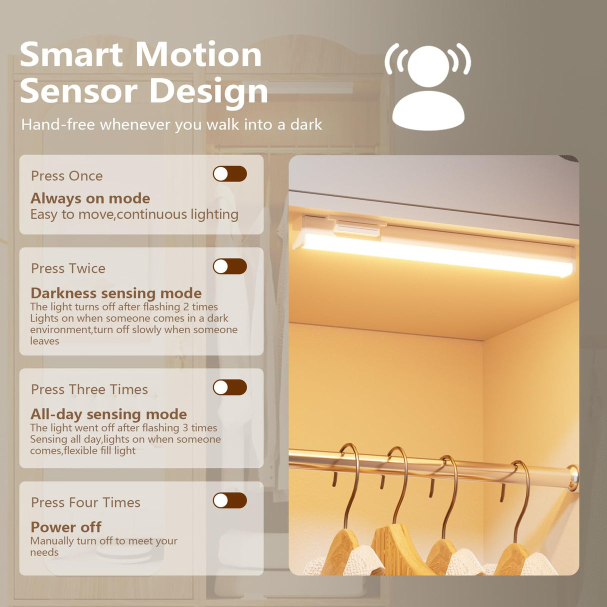 JanflyHome Armoire Wardrobe Closet, Updated White Bedroom Armoires Cabinet with Mirror Door and 3 Drawers, 15.7" W/69.5" H Clothing Storage Cabinet with Hanging Rod & Sensor Light for Bedroom-Right JanflyHome